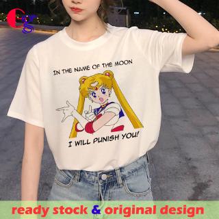 *Gg* เซเลอร์มูน Sailor Moon HOT short เสื้อเชิ้ตผู้หญิง Top Shirt เสื้อยืด เสื้อเชิ้ตผู้หญิง Sleeve Under Skin