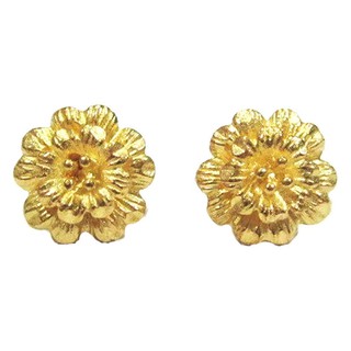 TANITTgems ต่างหูดอกไม้ทองเหลืองแท้เนื้อดีสีสวยคล้ายทอง รุ่น TNER088#331