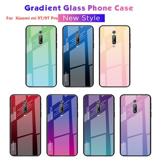 เคส  Xiaomi เคส MI 9T MI9T Pro เคสโทรศัพท์ Phone Case Gradient Color Tempered glass Shell Hard Case เคส Cover เคสแข็ง