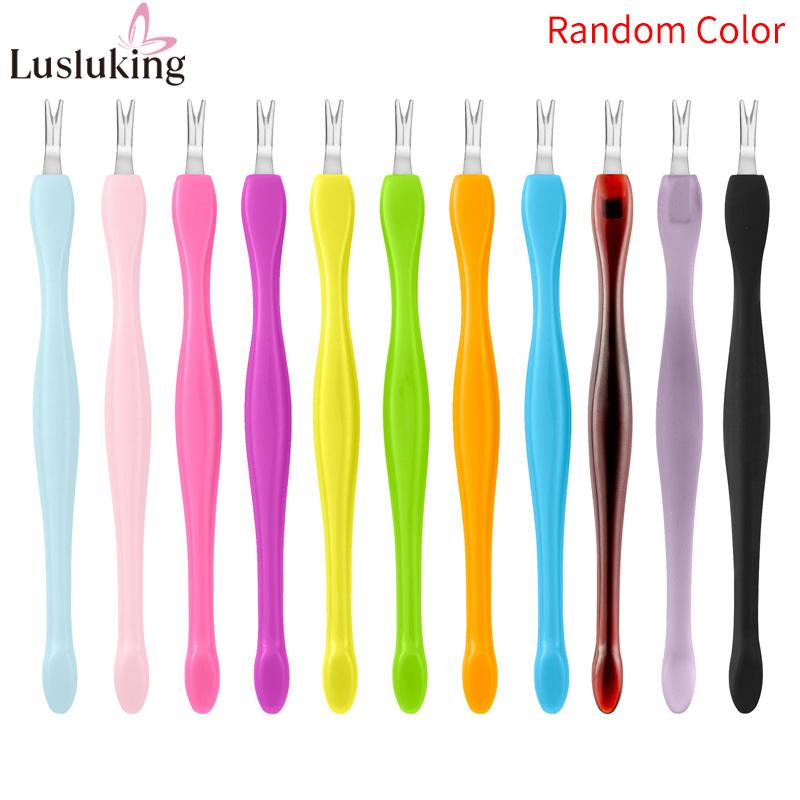 LUSLUKING （Random Color） Trimmer Finger Dead Skin Push Cuticle Remover Multicolor Acrylic Stainless 