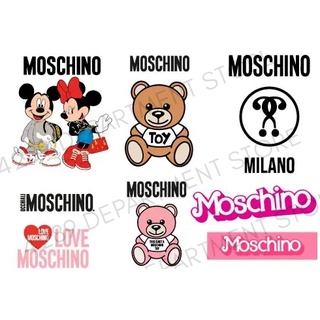 ตัวรีดติดเสื้อโลโก้ Moschino,น้องหมี  รีดง่ายแผ่นฟิมล์รีดร้อนติดเสื้อ