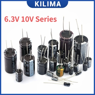 ตัวเก็บประจุอลูมิเนียมไฟฟ้า 6.3V 10V Series 20Values 2200UF 47UF 100UF 220UF 330UF 470UF 680UF 1500UF 3300UF