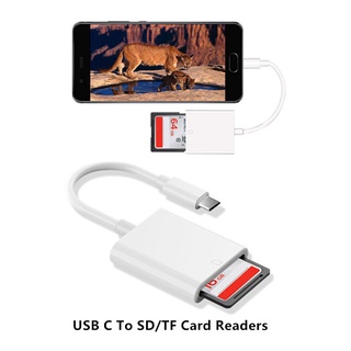 เครื่องอ่านการ์ด USB C เป็น SD/TF OTG 8pin สําหรับโทรศัพท์มือถือ