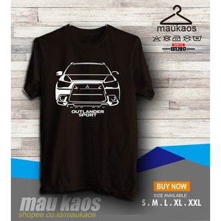 เสื้อยืด ทรงสามเหลี่ยม พิมพ์ลายรถยนต์ Mitsubishi Outlander สไตล์สปอร์ตS-5XL