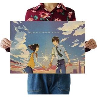 โปสเตอร์กระดาษคราฟท์ ลาย Your Name is Nostalgic Retro สําหรับตกแต่งบาร์ คาเฟ่