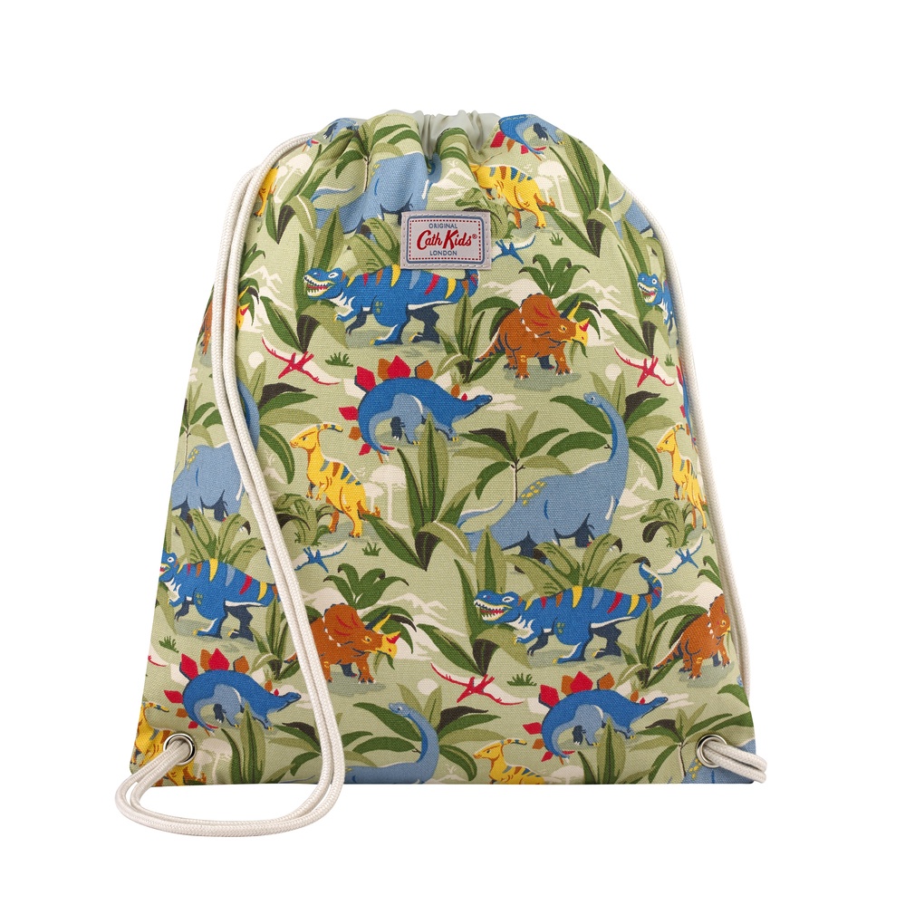 Cath Kidston Kids Drawstring Bag Dinosaur Jungle Pale Green Shopee