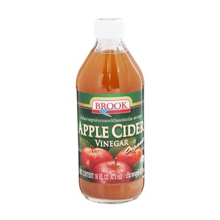 บรูคน้ำส้มสายชูหมักจากแอปเปิ้ลออร์แกนิค 473มล. Brook Organic Apple Cider Vinegar 473ml.