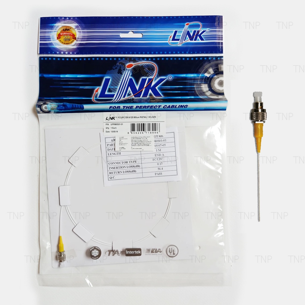 LINK UFP980S01-01 FC Fiber Optic Pigtail, SM 9/125 900um buffer) FC สายพิกเทลไฟเบอร์ออฟติก (หัวต่อพร