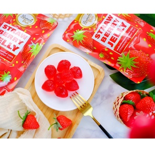 🍓เยลลี่สตอเบอรี่ หอม หนึบ หวาน อร่อย 130 กรัม