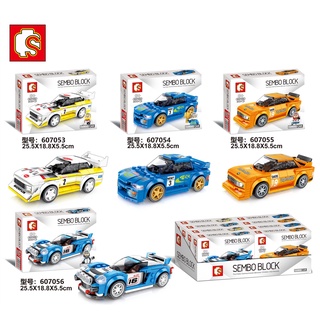 Mega Toys เลโก้รถ  SEMBO BLOCK 6607053-6  เลโก้ รถ แข่ง ขายยกเซ็ต 4 แบบ Famous Car