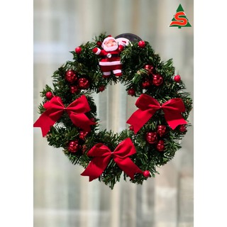 หรีดวันคริสต์มาสขนาด 10 นิ้ว พร้อมตกแต่ง The Christmas Wreath 10 inch.