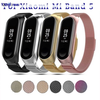 สายนาฬิกาข้อมือสแตนเลสพร้อมกรอบโลหะสําหรับ Xiaomi Mi Band 6/5/4/3