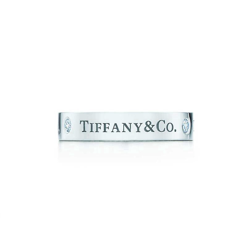 ใหม่ พร้อมส่ง Tiff Any & Co. 2021 แหวนแพลตตินัม ประดับเพชร ทรงกลม กว้าง 4 มม