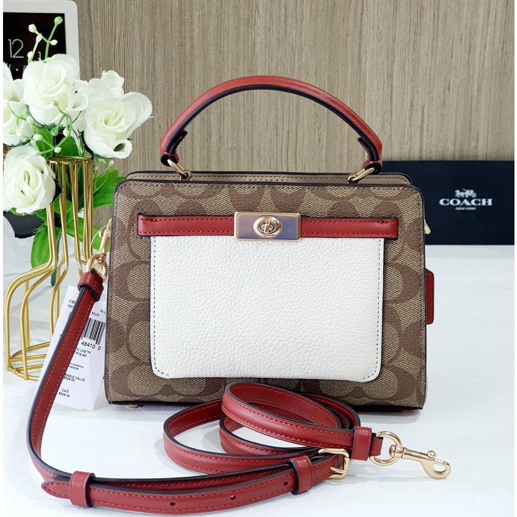 ของแท้100%พร้อมส่งที่ไทย🎀Coach Mini Lane Top Handle In Colorblock ของแท้100%พร้อมส่งที่ไทย🎀Coach Mini Lane Top Handle In Colorblock