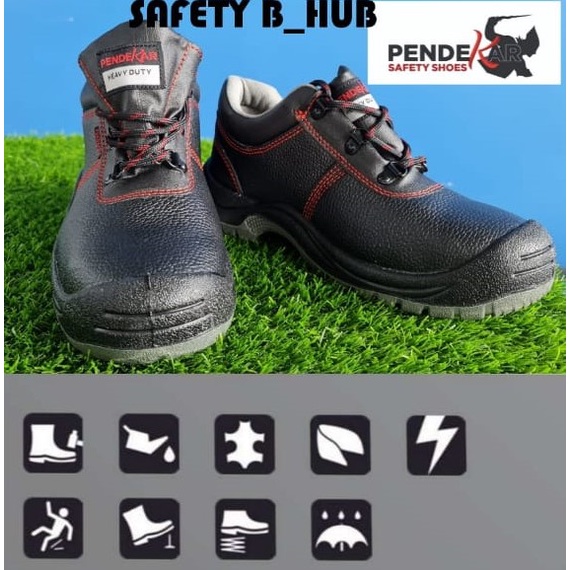 PENDEKAR SAFETY SHOES - M1711 S3 หนังสีดํา (LOW CUT) SAFETY B_HUB
