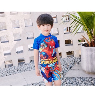 ชุดว่ายน้ำเด็ก Spiderman สไปเดอร์แมน ชุดว่ายน้ำเด็กกันยูวี  💞 Smile Shop 💞