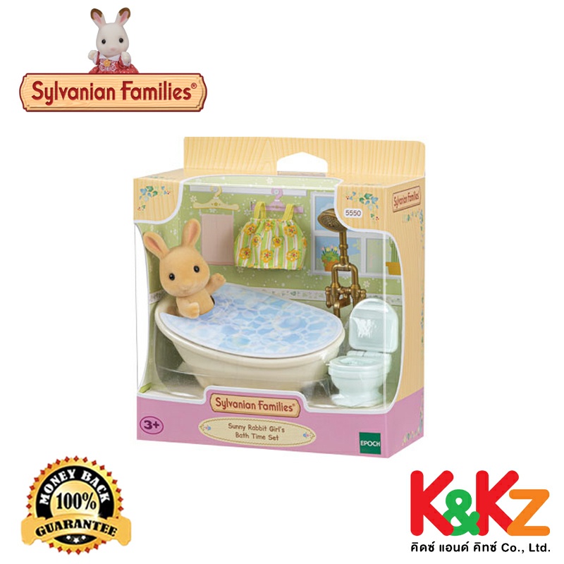 Sylvanian Families ชุดห้องอาบน้ำ Sunny Rabbit Girl's Bath Time Set / ซิลวาเนียน แฟมิลี่ ชุดห้องอาบน้ำของ ซันนี่แรบบิท (EBS)