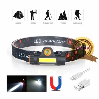 101 ไฟฉายคาดหัว Q5+COB Outdoor USB Rechargeable พร้อมแม่เหล็ก