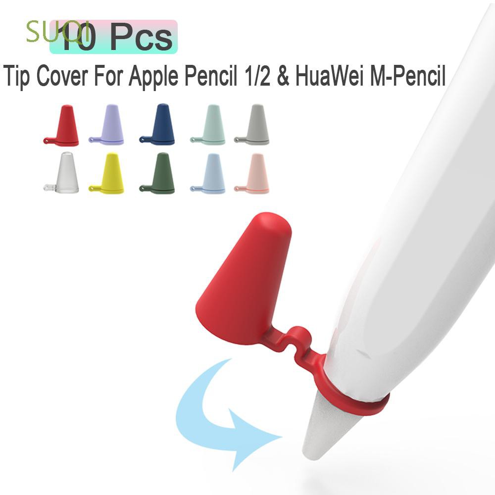 Suqi เคสปลายซิลิโคน แบบเปลี่ยน สําหรับ Apple Pencil 1st 2nd Generation 10 ชิ้น