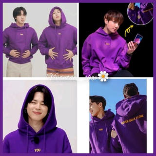 เสื้อแจ็กเก็ตกันหนาว มีฮู้ด ลาย BTS JIN RM NAMJOON JUNGKOOK JIMIN สีม่วงเข้ม ไซซ์ XXXL 3XL