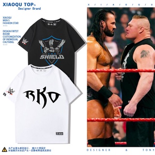 tshirtWWE มวยปล้ำกีฬารอบคอเสื้อยืดผู้ชายและผู้หญิงมวยปล้ำคนรักฤดูร้อนผ้าฝ้ายหลวมสบายๆแขนสั้นครึ่งแขนS-5XL