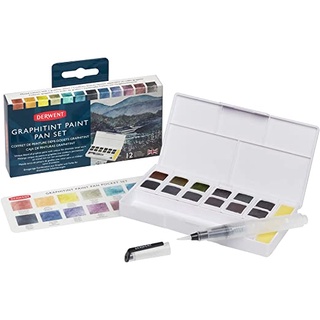 Graphitint paint pan set 12 สีน้ำก้อน Graphitint จาก Derwent