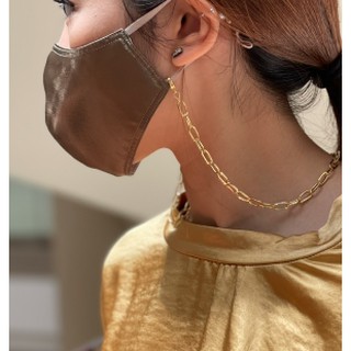 TW Small Chain Mask Chain - สร้อยคล้องหน้ากากเส้นเล็ก ชุบทองคำแท้  18K