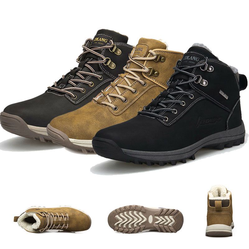 New Men Waterproof Hiking Boots Winter Shoes Trainer Large Size Outdoor Light Weight #1