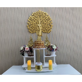 ลายฉลุต้นโพธิ์ติดผนังห้องพระขนาด50x50Cm.หนา10มิล