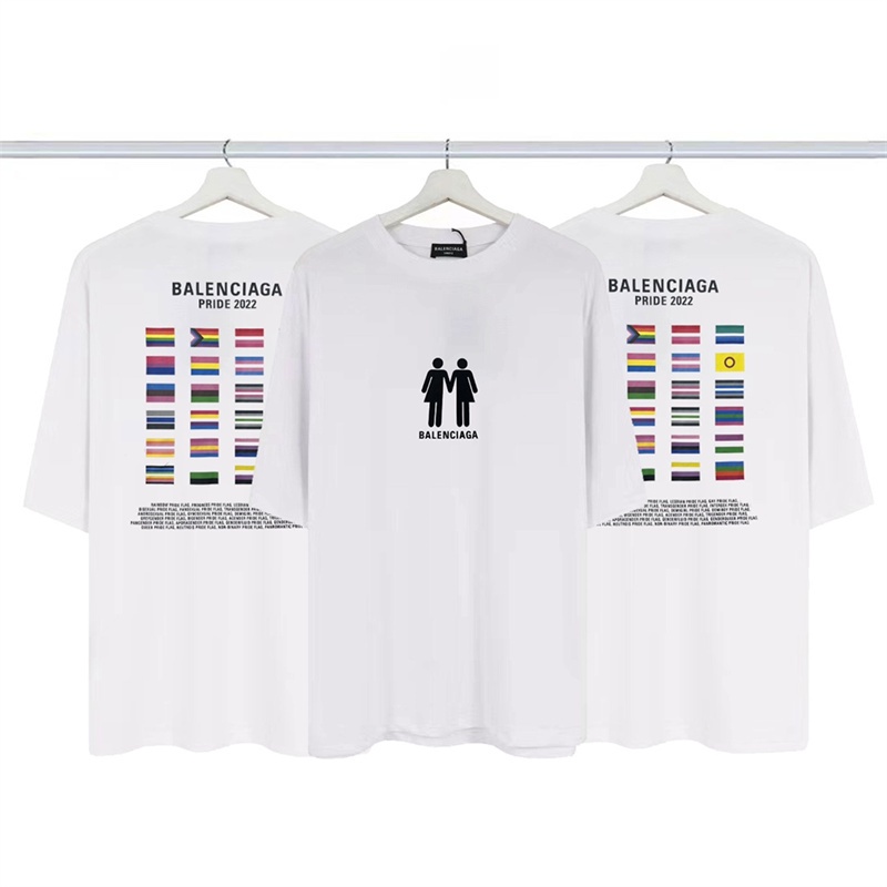 เสื้อยืดแขนสั้นลําลอง เนื้อผ้าฝ้าย พิมพ์ลายธงชาติวายร้ายคู่ BA881LEN666CIAGA แฟชั่นสําหรับผู้ชาย และผู้หญิง