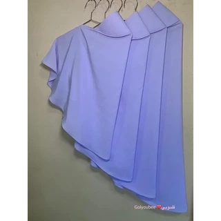 ฮิญาบเด็กนักเรียนผ้าบิสกิน สีขาวโอโม่