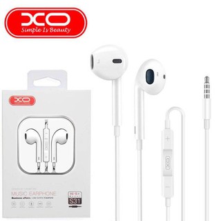 หูฟังXO-S31 MUSIC EARPHONE สีขาว เสียงเพราะ