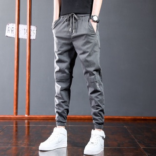 กางเกง ชายขายาว Pants mens summer sports pants casual all-match long pants กางเกงวอร์มชาย