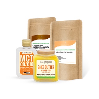 Healtholicious-ชุดคุ้ม ครบเซ็ท Bulletproof Coffee Set (Coffee, Ghee, MCT, Erythritol)