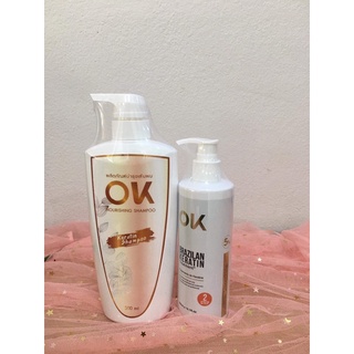 ชุดแชมพูok+เคราตินสด 300ml พิเศษเซ็ทคู่ 2ขวด 790บาท!!!!⚡️⚡️