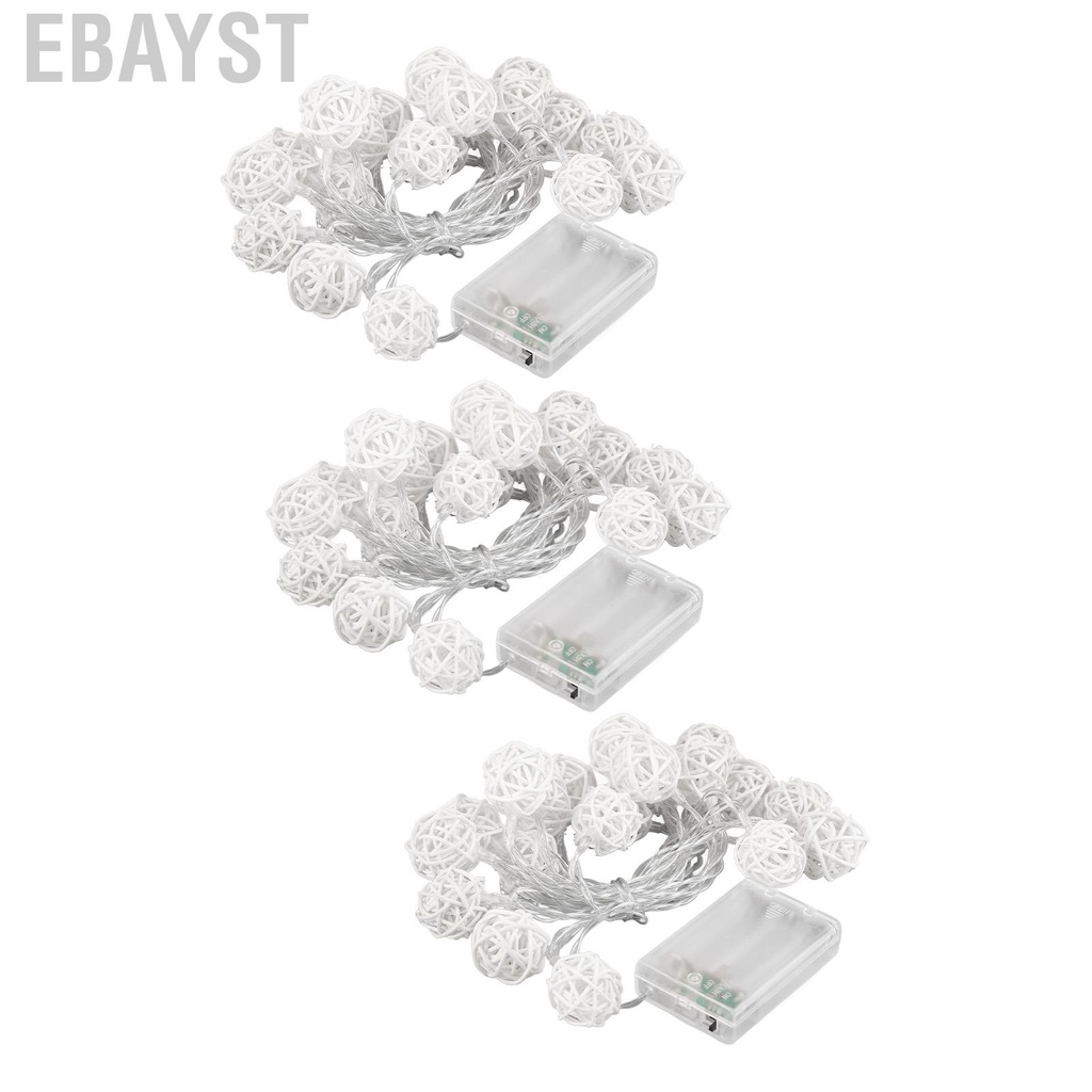 Ebayst 3pcs 10ft string lights 20 led ball type warm color indoor