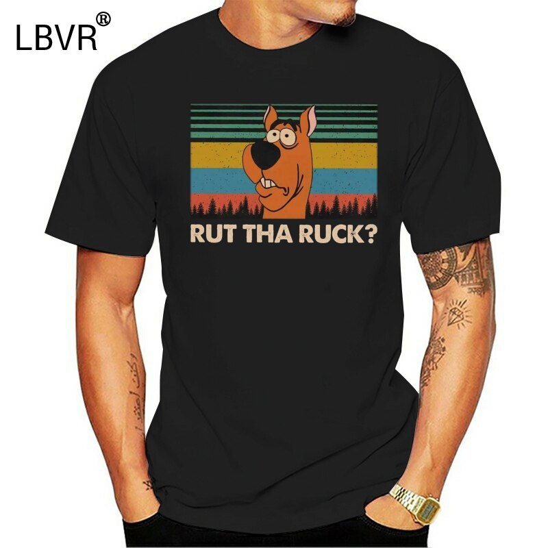 เสื้อยืดผ้าฝ้าย พิมพ์ลาย Scooby Doo Rut Tha Ruck สไตล์วินเทจ สีดํา ...