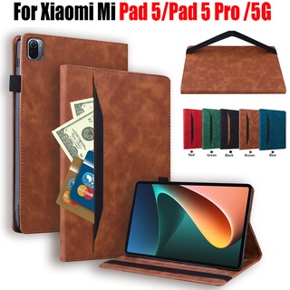 เคสแท็บเล็ต หนัง PU ฝาพับ พร้อมช่องใส่บัตร ตั้งได้ สําหรับ Xiaomi Pad 6 Pad6 Pro 11.0 นิ้ว 2023 Mi Pad5 5 Pro 5G 11.0 นิ้ว 2021