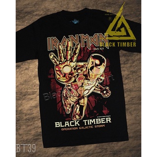 BT 39 Iron Man เสื้อยืด สีดำ BT Black Timber T-Shirt ผ้าคอตตอน สกรีนลายแน่น เสื้อยืดแขนสั้น