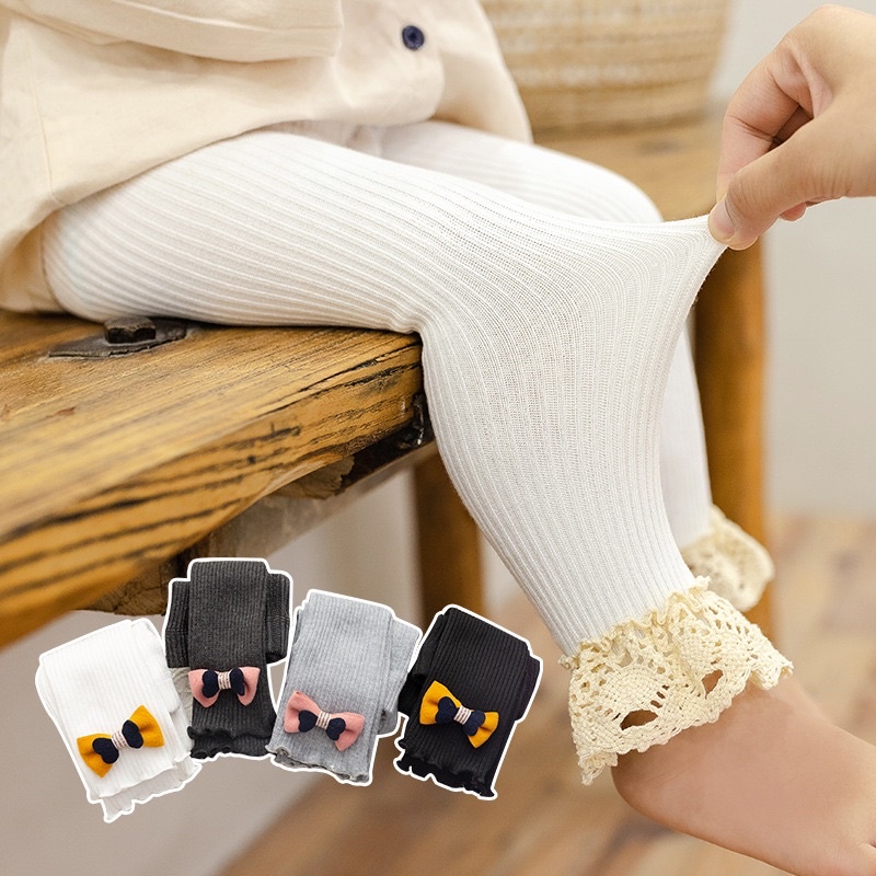 พร้อมส่ง เลคกิ้งเด็ก ขาระบาย