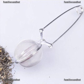Familiesandhot ช้อนชา สเตนเลส บอลกรอง บีบ กรอง ใบชา สมุนไพร ตาข่าย