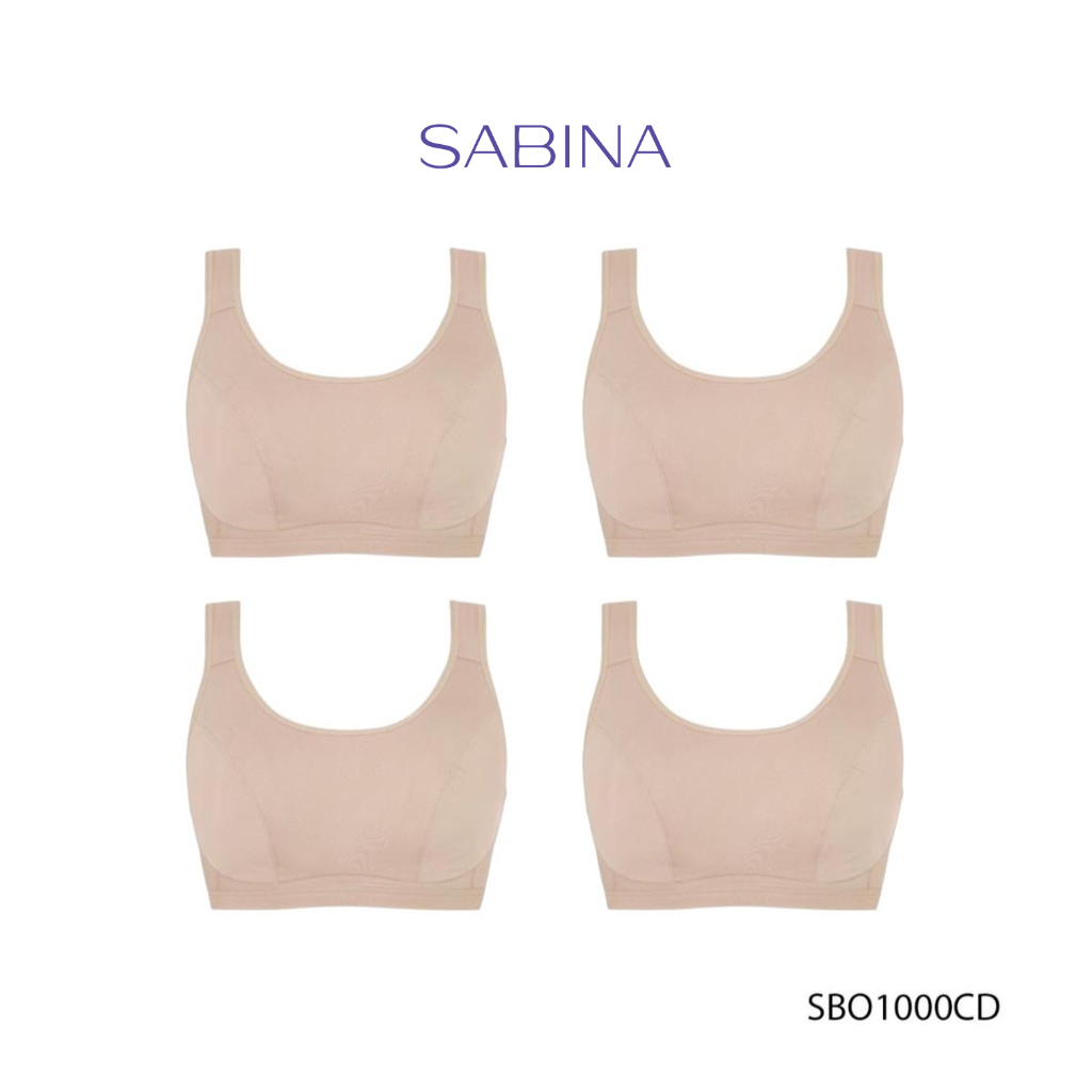Sabina เสื้อชั้นใน (Set 4 ชิ้น) Invisible Wire (ไม่มีโครง) รุ่น Function Bra รหัส SBO1000CD สีเนื้อเข้ม