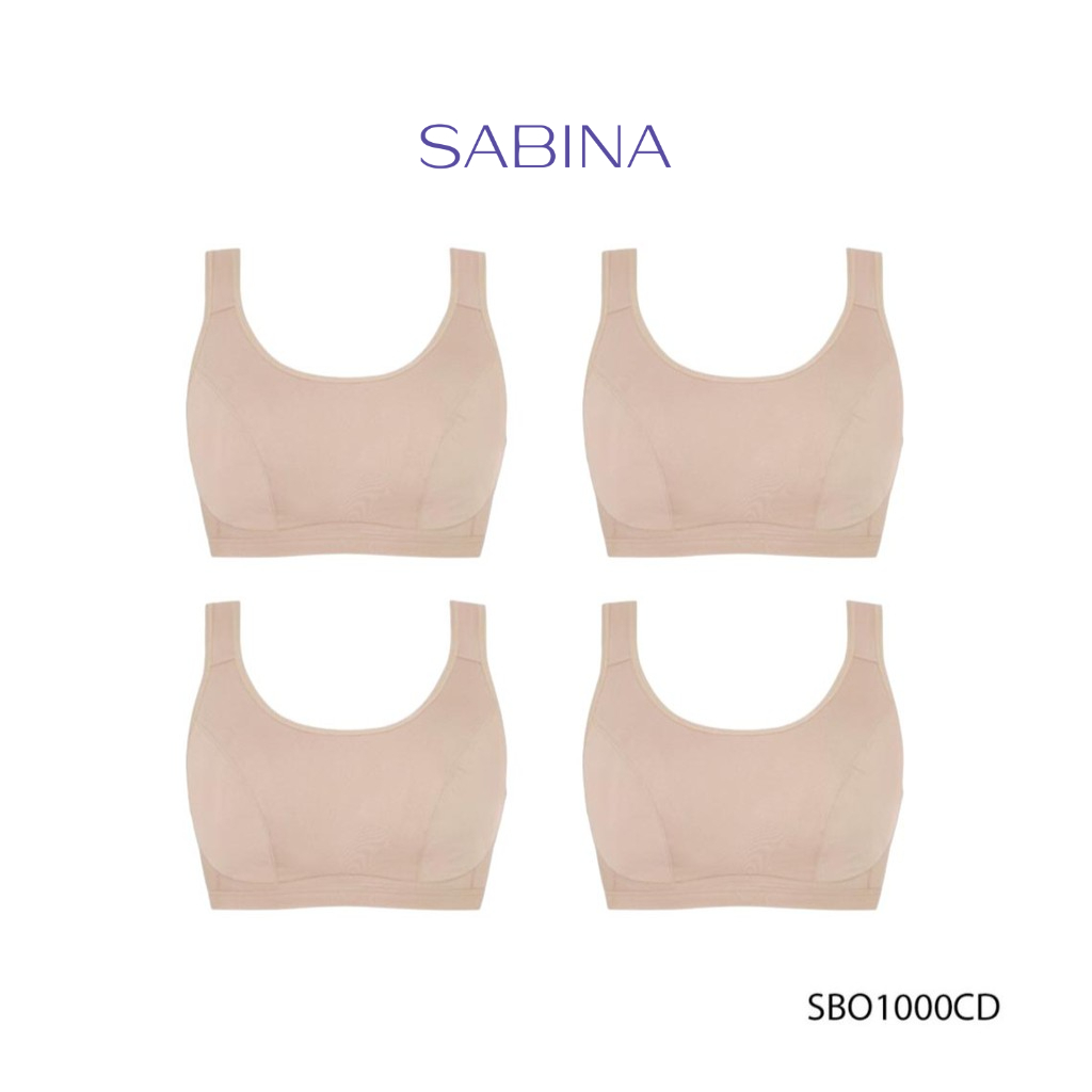 Sabina เสื้อชั้นใน (Set 4 ชิ้น) Invisible Wire (ไม่มีโครง) รุ่น Function Bra รหัส SBO1000CD สีเนื้อเ