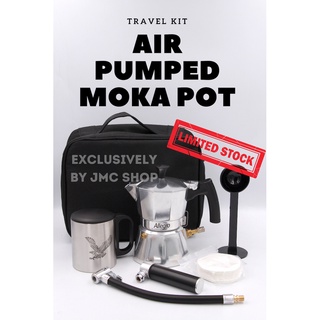 🚚พร้อมส่ง💯🔥 [LIMITED] ชุดทำกาแฟมอคค่าพอทแอร์ปั๊ม 3 คัพ Air pumped moka pot travel set กามอคค่าพอท ชุด หม้อต้มกาแฟ