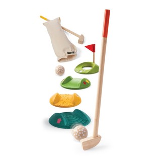 PlanToys 5683 Mini Golf Full Set ของเล่นไม้ชุดกอล์ฟ ของเล่นฝึกทักษะด้านกีฬา ตีกอล์ฟ ของเล่นสำหรับเด็ก  3 ขวบขึ้นไป