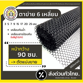 ส่งด่วน  ตาข่ายพลาสติก กันนก ล้อมไก่ กรงไก่ รังผึ้ง 6เหลี่ยม PVC สีเขียว (ขายเป็นเมตร)