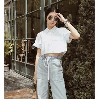 Mainichi🌹 Crop shirt - Freesize (ราคา shop 990)