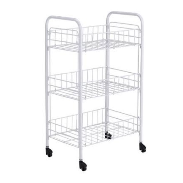 Cuizimate ชั้นวางของ 3 ชั้น Metal มีล้อ