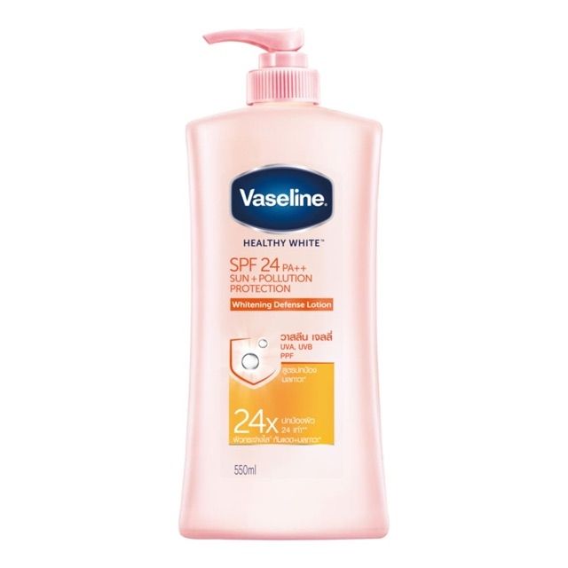 Vaseline​ Healty White​ Sun + Polution SPF 24++ 500ml.