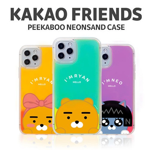 iPhone 12 11 Pro Max Mini KAKAO FRIENDS PEEKABOO NEONSAND CASE